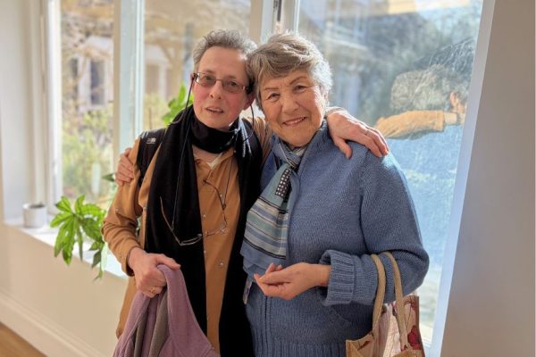 Val Pinder (right) with Wendy Wood, who has experienced the bereavement support offered by Val and the team at St Luke’s Hospice