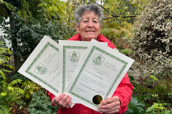 Jacki Baker with St Luke's Gardening Awards